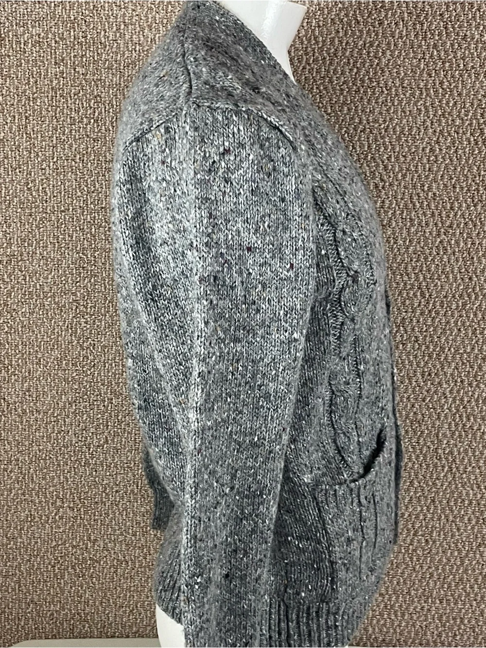 Vintage Cardigan Sweater Men’s Large Wool Donegal Flecked Golf Grandpa 90s B22